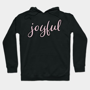 Joyful Pink Script Christmas Holiday Wish Hoodie